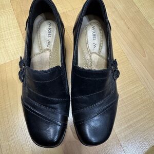 Michel M Black Leather Flats